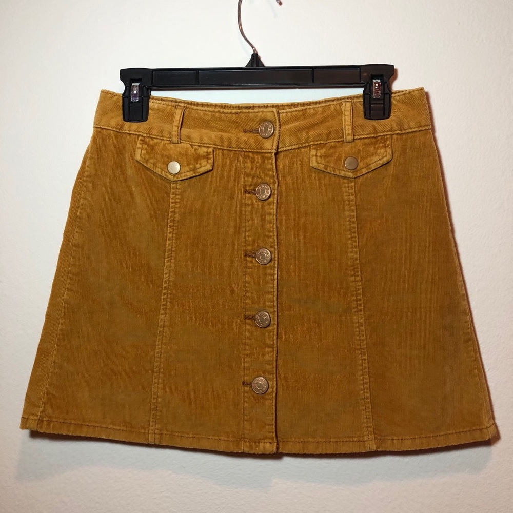 UO Mustard/Gold Corduroy Skirt